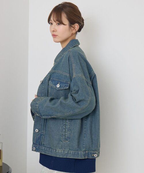 RETRO GIRL（レトロガール）の「BIGデニムJK（デニムジャケット・レディース・ブラック/ブルー系その他/ダークブルー・FREE）」の18枚目の写真