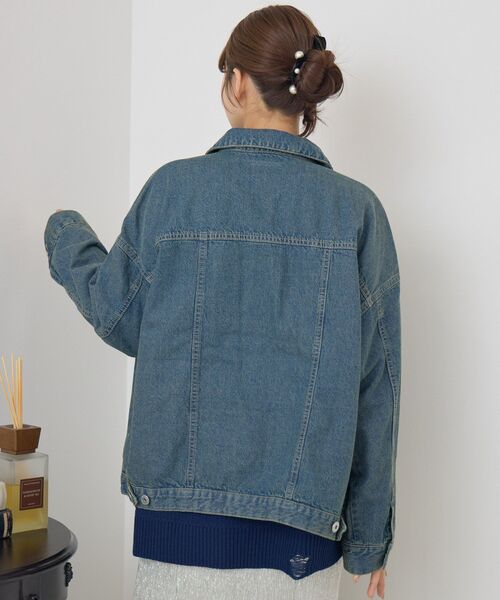 RETRO GIRL（レトロガール）の「BIGデニムJK（デニムジャケット・レディース・ブラック/ブルー系その他/ダークブルー・FREE）」の19枚目の写真