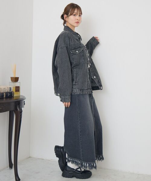 RETRO GIRL（レトロガール）の「BIGデニムJK（デニムジャケット・レディース・ブラック/ブルー系その他/ダークブルー・FREE）」の20枚目の写真