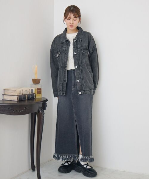 RETRO GIRL（レトロガール）の「BIGデニムJK（デニムジャケット・レディース・ブラック/ブルー系その他/ダークブルー・FREE）」の21枚目の写真