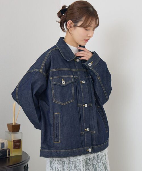 RETRO GIRL（レトロガール）の「BIGデニムJK（デニムジャケット・レディース・ブラック/ブルー系その他/ダークブルー・FREE）」の5枚目の写真