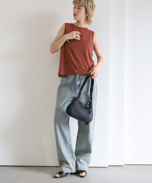 セール】2WAYリボンノースリーブトップス（Tシャツ/カットソー