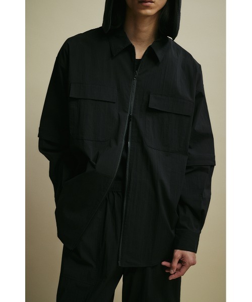 STYLEMIXER(スタイルミキサー)の「ACTIVE撥水デタッチャブルシャツ(シャツ/ブラウス・メンズ・アイボリー/ブラック/カーキ・MEDIUM/LARGE)」の7枚目の写真