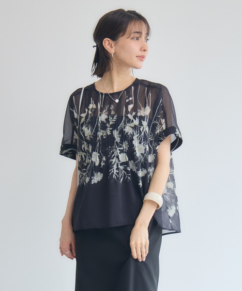 KATHARINE ROSS(キャサリンロス)の「【KATHARINE ROSS】エッチングプリントブラウス(シャツ/ブラウス・レディース・ブラック/アイボリー・MEDIUM)」の7枚目の写真