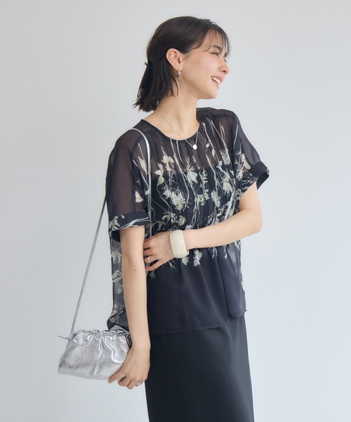 KATHARINE ROSS(キャサリンロス)の「【KATHARINE ROSS】エッチングプリントブラウス(シャツ/ブラウス・レディース・ブラック/アイボリー・MEDIUM)」の8枚目の写真