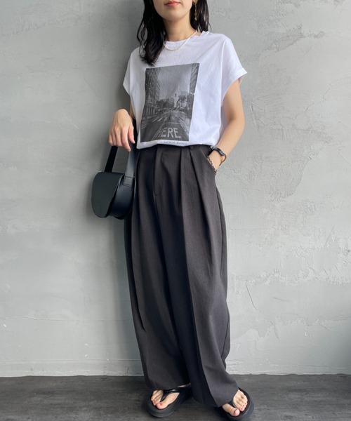 MICA&DEAL（マイカ＆ディール）の「[MICA&DEAL/マイカアンドディール] CITY PHOTO プリントTシャツ（Tシャツ/カットソー・レディース・ホワイト/ベージュ・F）」の17枚目の写真