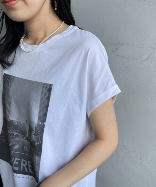 MICA&DEAL（マイカ＆ディール）の「[MICA&DEAL/マイカアンドディール] CITY PHOTO プリントTシャツ（Tシャツ/カットソー・レディース・ホワイト/ベージュ・F）」の22枚目の写真