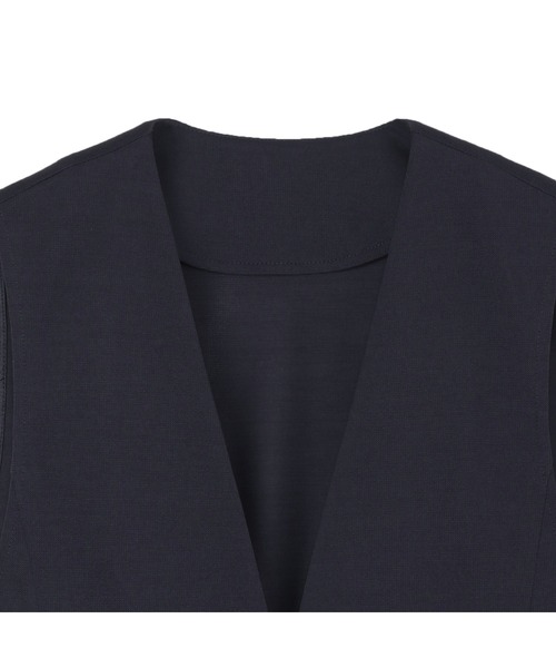TOKYO SHIRTS(トウキョウシャツ)の「レディースリネンライク ジャージージレ(ニット/セーター・レディース・ネイビー/グレイッシュベージュ・M/L)」の8枚目の写真