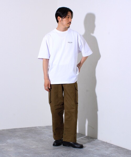 ARMY TWILL（アーミーツイル）の「【ARMY TWILL/アーミーツイル】30/2 OE Half Sleeve T プリントTシャツ（Tシャツ/カットソー・メンズ・ホワイト/オレンジ/ブラック・S/M/L）」の4枚目の写真