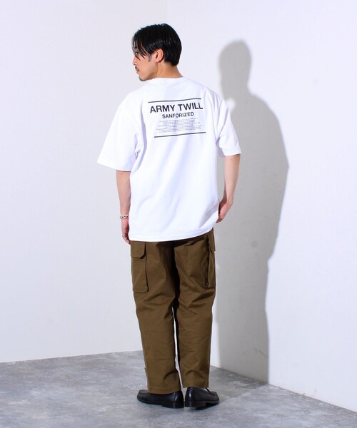 ARMY TWILL（アーミーツイル）の「【ARMY TWILL/アーミーツイル】30/2 OE Half Sleeve T プリントTシャツ（Tシャツ/カットソー・メンズ・ホワイト/オレンジ/ブラック・S/M/L）」の5枚目の写真