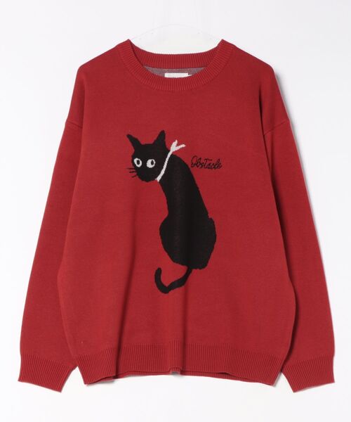 ATELANE(アテレーン)の「【ATELANE】 Ac/C WJQDスウェットライク キャットクルー(その他トップス・メンズ・チャコール/レッド/グレー・M/L/XL)」の3枚目の写真