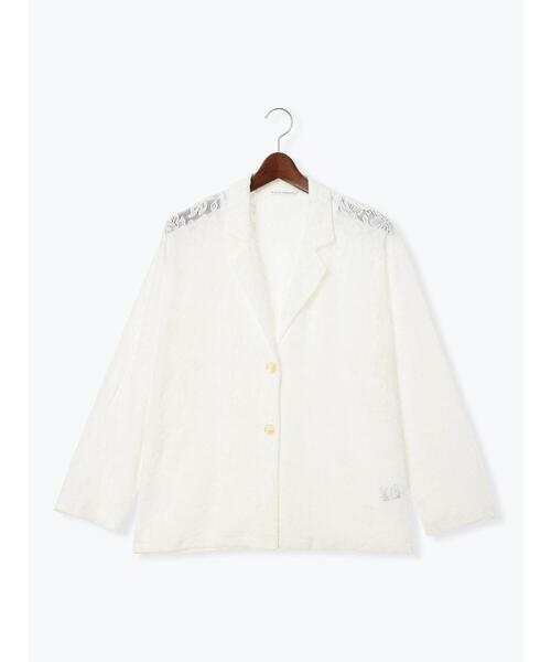 Te chichi TERRASSE(テチチテラス)の「【セットアップ可】レーステーラードジャケット《2025summer catalog item》(ノーカラージャケット・レディース・ブラック/オフホワイト・F)」の8枚目の写真
