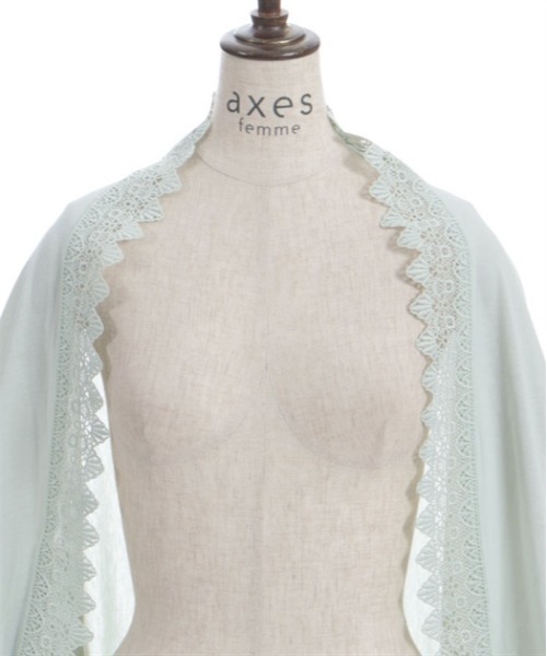 axes femme（アクシーズファム）の「バラ釦付ＵＶ２ＷＡＹストール（ストール/ショール・レディース・ブラック/ミント/キナリ・FREE）」の16枚目の写真