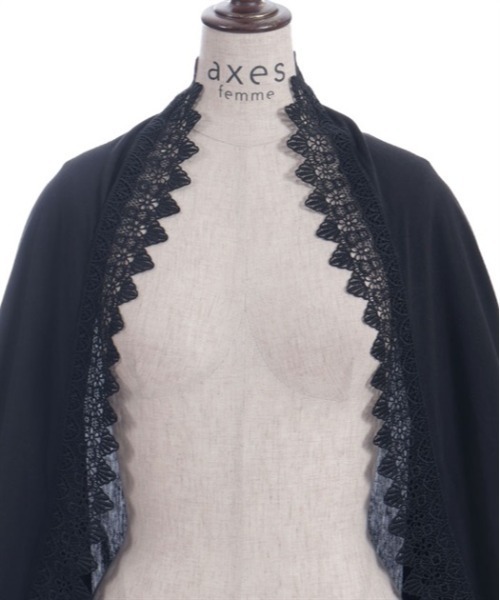 axes femme（アクシーズファム）の「バラ釦付ＵＶ２ＷＡＹストール（ストール/ショール・レディース・ブラック/ミント/キナリ・FREE）」の7枚目の写真