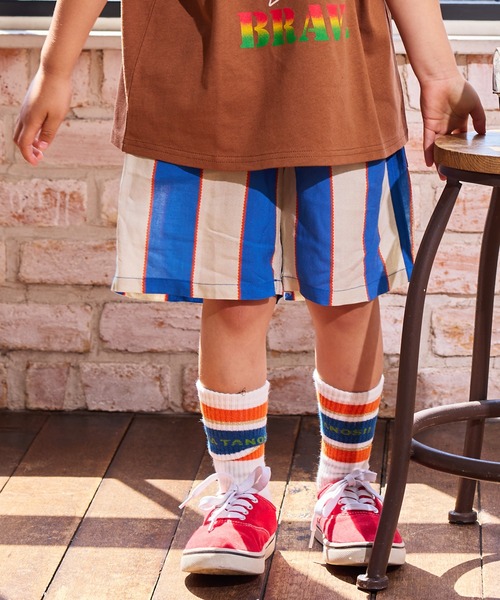 MARKEY'S（マーキーズ）の「総柄ショーツ/セットアップ可能（その他パンツ・キッズ・チャコール/マルチ/ブルー/オレンジ・90/100/110/120/80/130/140/150/95）」の2枚目の写真