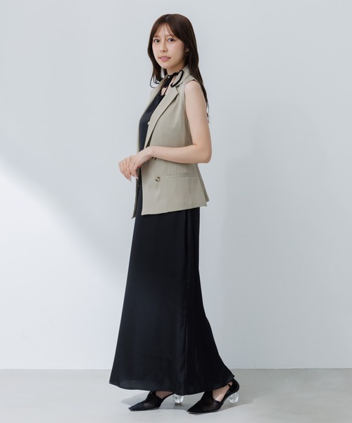 SENEE セニー ダブルジャケットジレ ブラック double jacket gilet（ダブルジャケットジレ）（ベスト）｜SENEE