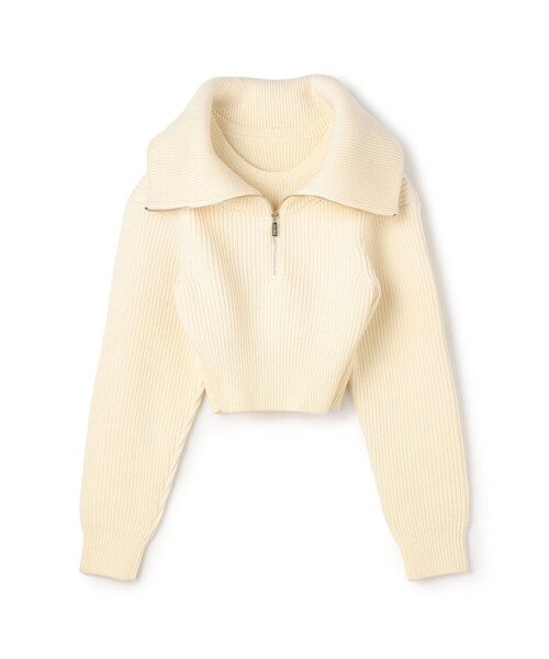 JACQUEMUS(ジャックムス)の「JACQUEMUS LA MAILLE RISOUL ハーフジップニット(ニット/セーター・レディース・レッド/ホワイト・34)」の2枚目の写真
