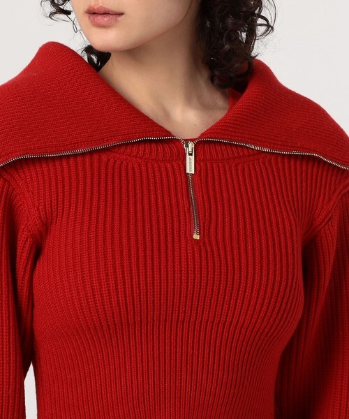 JACQUEMUS(ジャックムス)の「JACQUEMUS LA MAILLE RISOUL ハーフジップニット(ニット/セーター・レディース・レッド/ホワイト・34)」の6枚目の写真