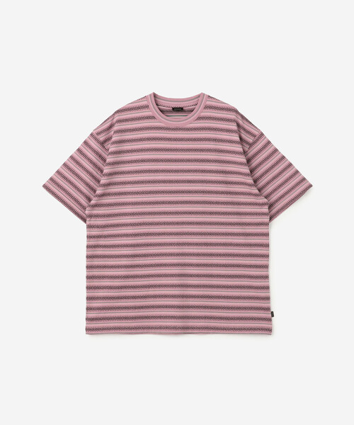 SEDAN ALL-PURPOSE（セダンオールパーパス）の「SEDAN ALL-PURPOSE | Jacquard Striped S/S Tee MEN（Tシャツ/カットソー・メンズ・ブルー系その他/グレー系その他/ピンク系その他・L/XL）」の3枚目の写真