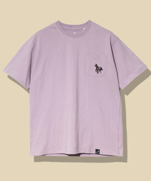 go slow caravan(ゴースローキャラバン)の「USA/C 色々刺繍 PKT TEE(Tシャツ/カットソー・メンズ・グリーン/ラベンダー/アイボリー/ブラック・SMALL/MEDIUM/LARGE/X-LARGE)」の4枚目の写真