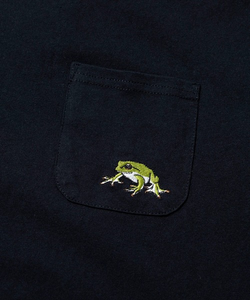 go slow caravan(ゴースローキャラバン)の「USA/C 色々刺繍 PKT TEE(Tシャツ/カットソー・メンズ・グリーン/ラベンダー/アイボリー/ブラック・SMALL/MEDIUM/LARGE/X-LARGE)」の6枚目の写真