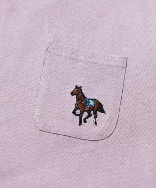 go slow caravan(ゴースローキャラバン)の「USA/C 色々刺繍 PKT TEE(Tシャツ/カットソー・メンズ・グリーン/ラベンダー/アイボリー/ブラック・SMALL/MEDIUM/LARGE/X-LARGE)」の16枚目の写真