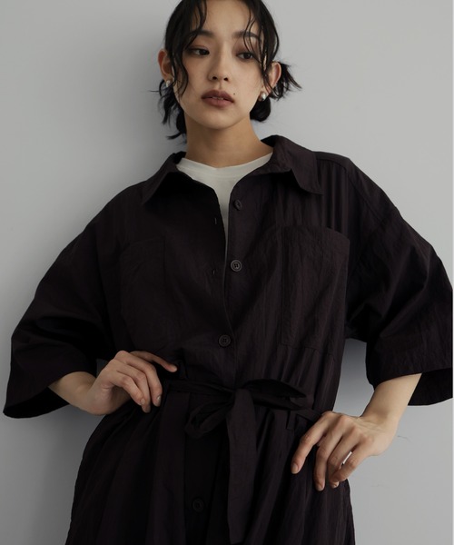 セール】ハーフスリーブジャンプスーツ（つなぎ/オールインワン