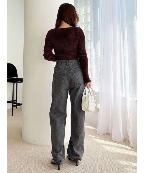 MERCURYDUO(マーキュリーデュオ)の「カットワーク刺繍デニムストレートパンツ(デニムパンツ・レディース・インディゴブルー/グレー・SMALL/MEDIUM)」の5枚目の写真