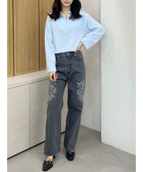 MERCURYDUO（マーキュリーデュオ）の「カットワーク刺繍デニムストレートパンツ（デニムパンツ・レディース・グレー/インディゴブルー・SMALL/MEDIUM）」の18枚目の写真