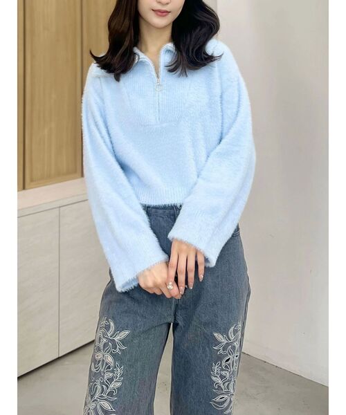 MERCURYDUO（マーキュリーデュオ）の「カットワーク刺繍デニムストレートパンツ（デニムパンツ・レディース・グレー/インディゴブルー・SMALL/MEDIUM）」の19枚目の写真