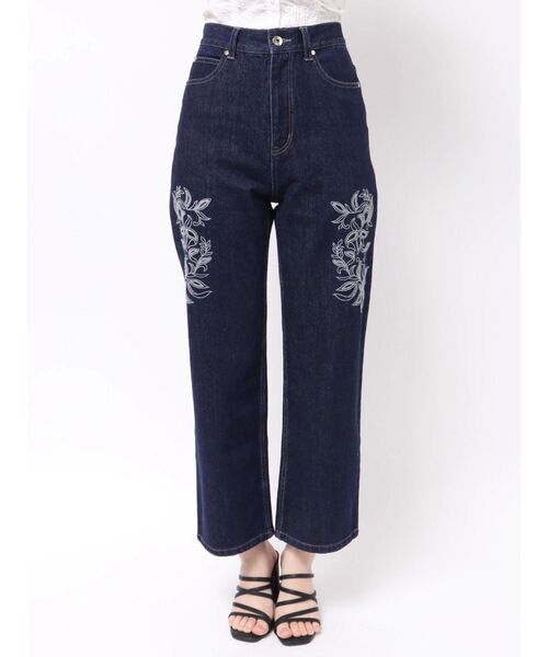 MERCURYDUO（マーキュリーデュオ）の「カットワーク刺繍デニムストレートパンツ（デニムパンツ・レディース・グレー/インディゴブルー・SMALL/MEDIUM）」の8枚目の写真