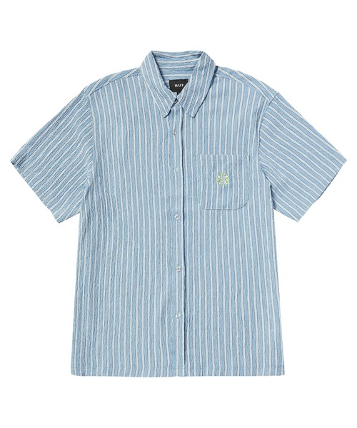 HUF : 半袖ストライプシャツ HUF シャツ APOLLO STRIPED SHIRT / 半袖シャツ メンズ