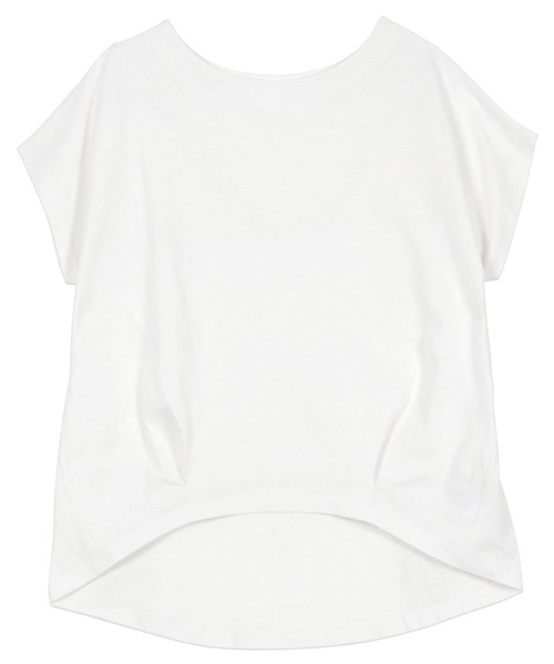KOBE LETTUCE(コウベレタス)の「ボートネック半袖コットンTシャツ(Tシャツ/カットソー・レディース・オフホワイト/アイボリー系/ホワイト×ブラック/グレイッシュベージュ/ブラック・L/LL/M)」の21枚目の写真
