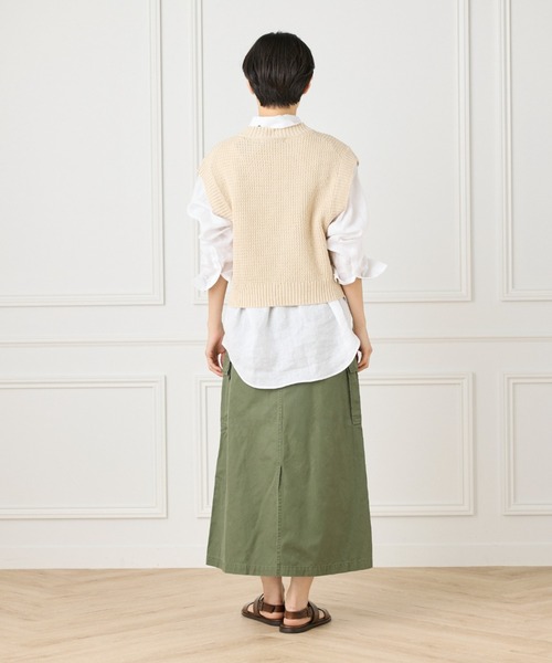 INED（イネド）の「《YVON》ミリタリーカーゴスカート（スカート・レディース・キャメル/カーキ・7号/9号/11号）」の6枚目の写真