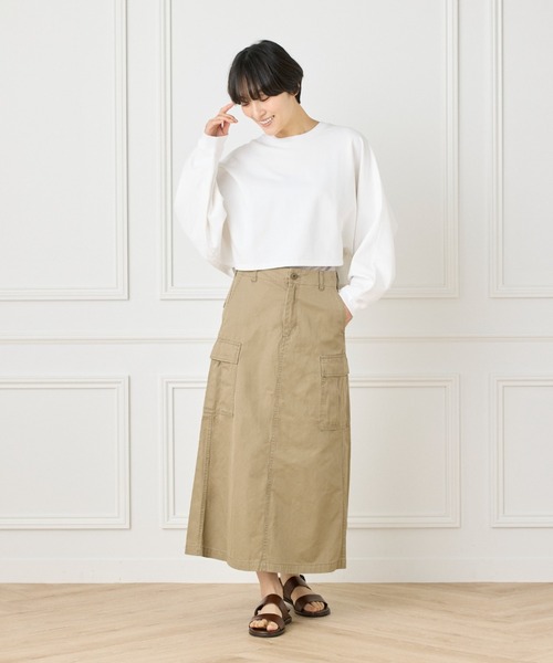 INED（イネド）の「《YVON》ミリタリーカーゴスカート（スカート・レディース・キャメル/カーキ・7号/9号/11号）」の8枚目の写真