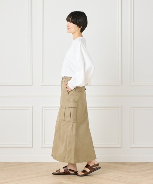 INED（イネド）の「《YVON》ミリタリーカーゴスカート（スカート・レディース・キャメル/カーキ・7号/9号/11号）」の9枚目の写真