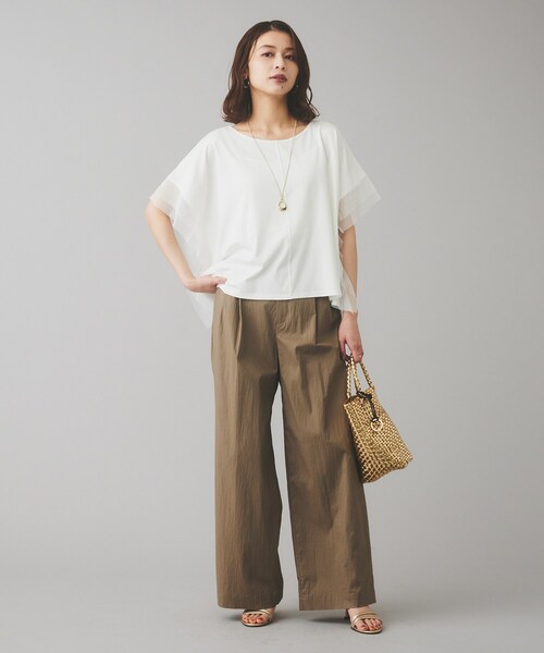 Torrazzo Donna（トラッゾドンナ）の「【TORRAZZO DONNA】前後2wayポンチョプルオーバー（Tシャツ/カットソー・レディース・ホワイト/ブラック・02）」の10枚目の写真