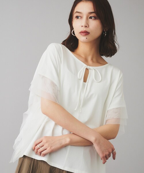 Torrazzo Donna（トラッゾドンナ）の「【TORRAZZO DONNA】前後2wayポンチョプルオーバー（Tシャツ/カットソー・レディース・ホワイト/ブラック・02）」の11枚目の写真