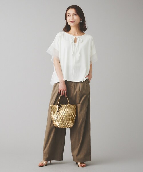 tシャツ TORRAZZO DONNAボーダー切替プルオーバー レディース 手洗い可能》TORRAZZO DONNAドット切替カットソー/le.coeur