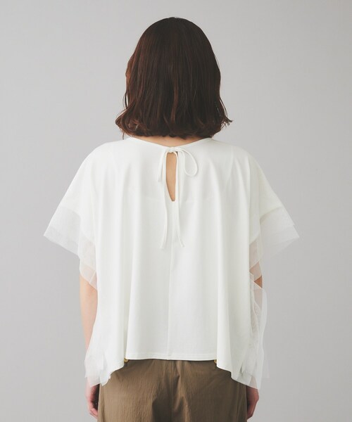 Torrazzo Donna（トラッゾドンナ）の「【TORRAZZO DONNA】前後2wayポンチョプルオーバー（Tシャツ/カットソー・レディース・ホワイト/ブラック・02）」の16枚目の写真