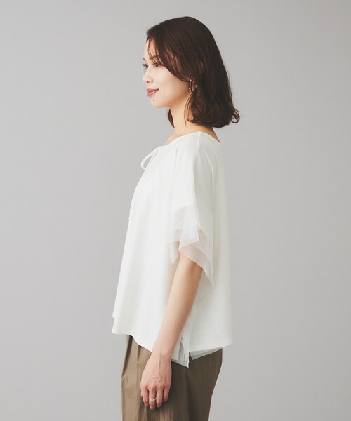 Torrazzo Donna（トラッゾドンナ）の「【TORRAZZO DONNA】前後2wayポンチョプルオーバー（Tシャツ/カットソー・レディース・ホワイト/ブラック・02）」の22枚目の写真