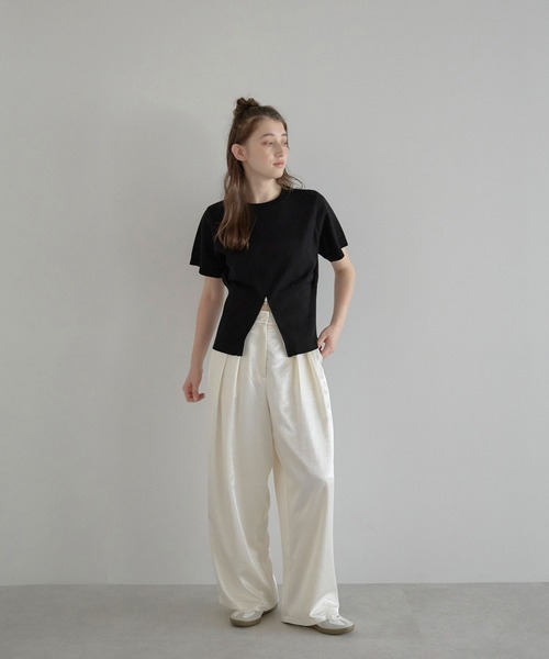 セール】【MINERTE】satin wide pants / サテンワイドパンツ