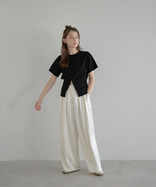 MINERTE】satin wide pants / サテンワイドパンツ（その他パンツ
