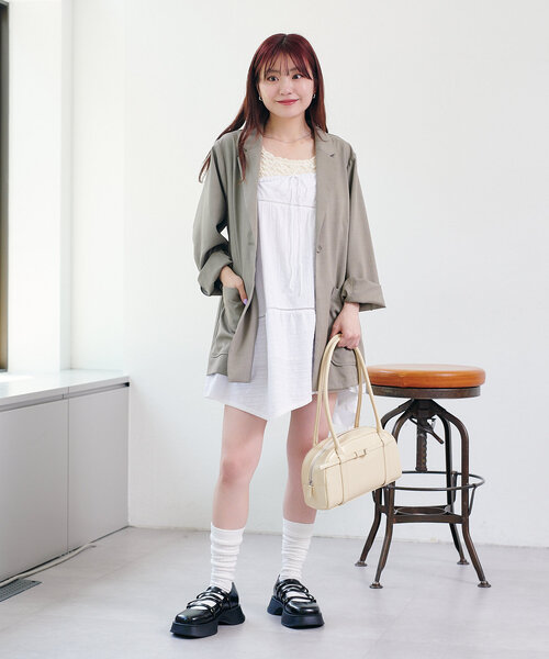 Kastane（カスタネ）の「【PUレザー&サテン】厚底バレエシューズ（バレエシューズ・レディース・ブラック/ブラック系その他・39/38/37）」の15枚目の写真