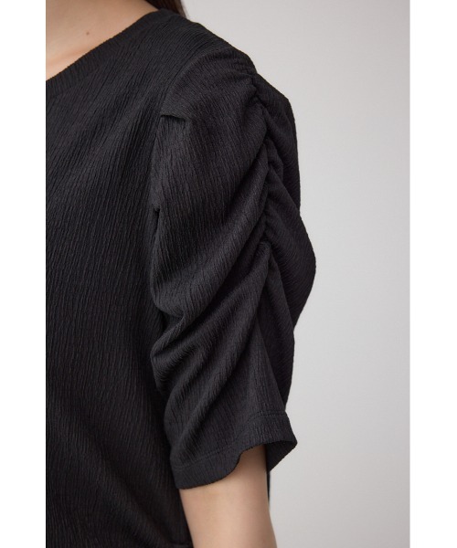 AZUL by moussy(アズールバイマウジー)の「サイドシャーリングワンピース 春服 夏服 半袖(ワンピース・レディース・ブラック/レッド/ライトグレー・FREE)」の6枚目の写真