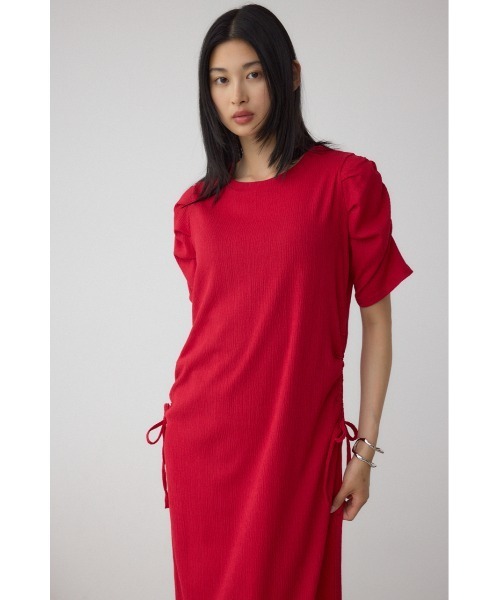 AZUL by moussy(アズールバイマウジー)の「サイドシャーリングワンピース 春服 夏服 半袖(ワンピース・レディース・ブラック/レッド/ライトグレー・FREE)」の21枚目の写真