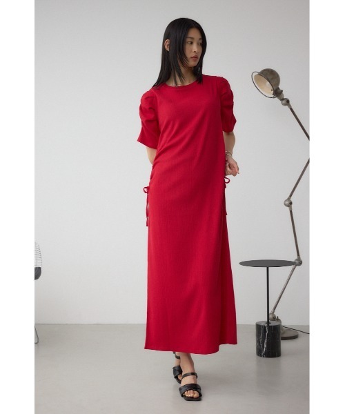 AZUL by moussy(アズールバイマウジー)の「サイドシャーリングワンピース 春服 夏服 半袖(ワンピース・レディース・ブラック/レッド/ライトグレー・FREE)」の22枚目の写真
