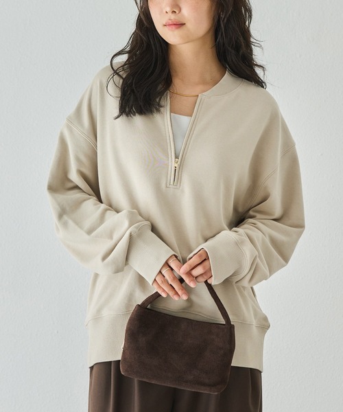 LAVEANGE（ラビアンジェ）の「【好機能シリーズ】吸湿発熱/フロントファスナー裏毛プルオーバー（スウェット・レディース・ベージュ/ブラック/グレー・3L/LL/4L/M/5L）」の21枚目の写真