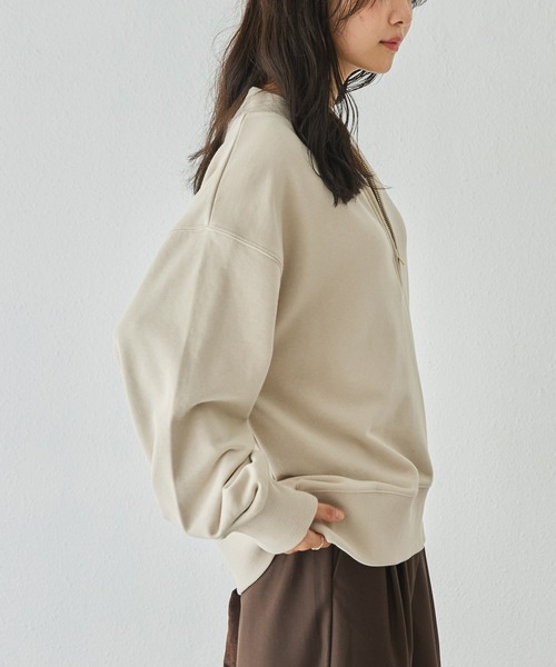 LAVEANGE（ラビアンジェ）の「【好機能シリーズ】吸湿発熱/フロントファスナー裏毛プルオーバー（スウェット・レディース・ベージュ/ブラック/グレー・3L/LL/4L/M/5L）」の22枚目の写真