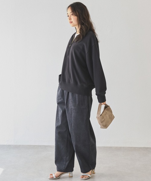 LAVEANGE（ラビアンジェ）の「【好機能シリーズ】吸湿発熱/フロントファスナー裏毛プルオーバー（スウェット・レディース・ベージュ/ブラック/グレー・3L/LL/4L/M/5L）」の10枚目の写真